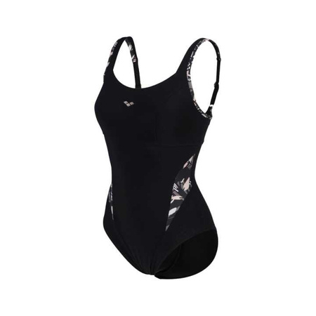 Strój kąpielowy damski Arena Women's Bodylift Francy Strap Back Black White Multi