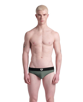Kąpielówki slipy męskie Arena Men's Bicolore Elastic Brief Sage Black