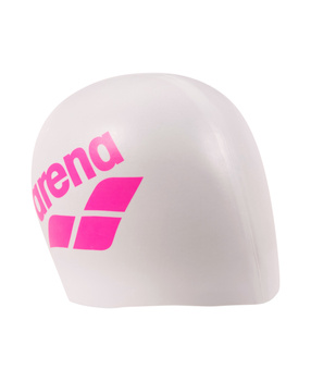 Czepek pływacki silikonowy Arena Big Logo Cap White Shocking Pink