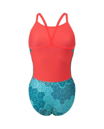 Strój kąpielowy damski Arena Women's Camo Kikko Challenge Back Fluo Red Water