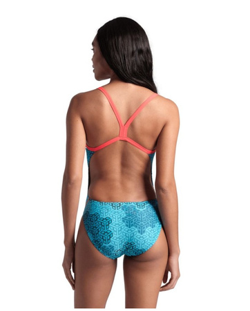 Strój kąpielowy damski Arena Women's Camo Kikko Challenge Back Fluo Red Water