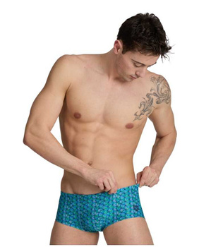 ARENA STROJE PŁYWACKIE MEN'S ARENA STARFISH LOW WAIST SWIM SHORT TURQUOISE MULTI