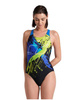 Strój kąpielowy damski Arena Women's Funny Spot V Back Black Multi Blue