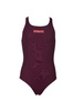 Strój kąpielowy dziewczęcy Arena Girl's Solid Swim Pro Junior Red Wine-Shiny Pink