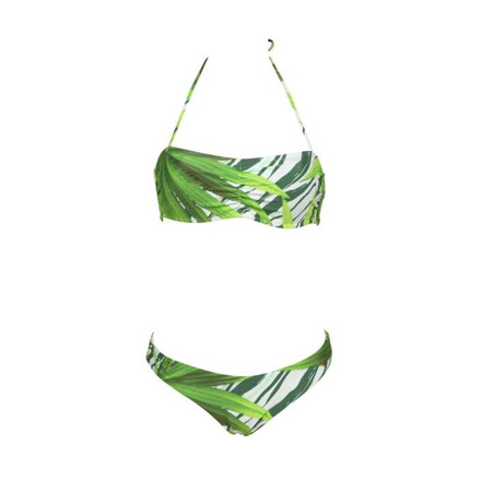 Strój kąpielowy damski Arena Women's Bikini Bandeau Allover Leaf Multi