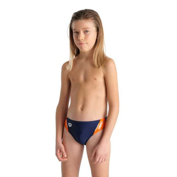 Slipy kąpielowe chłopięce Arena Boy's Thrice Junior Brief Navy Mango White