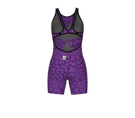 Strój startowy damski Arena Women's Powerskin Carbon Air2 Le Open Back Leopard Skin Violet