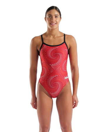 Strój kąpielowy damski Arena Women's Fireflow Swimsuit Challenge Black Team Red
