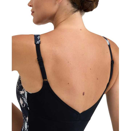 Strój kąpielowy damski Arena Women's Bodylift Francy Wing Back Black White Multi