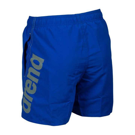 Spodenki szorty chłopięce Arena Fundamentals Logo Junior Boxer Neon Blue Soft Green