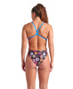 Damski strój kąpielowy jednoczęściowy Arena Women's Donuts Swimsuit Challenge Black Multi Blue River