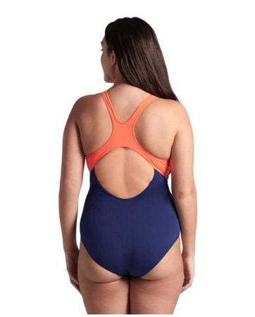 Strój kąpielowy damski Arena Women's Reflecting One Piece Navy Bright Coral
