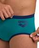 Kąpielówki slipy męskie Arena Men's One 12cm Briefs Big Logo Green Lake Navy