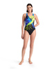 Strój kąpielowy damski Arena Women's Funny Spot V Back Black Multi Blue