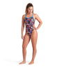 Damski strój kąpielowy jednoczęściowy Arena Women's Donuts Swimsuit Challenge Black Multi Blue River