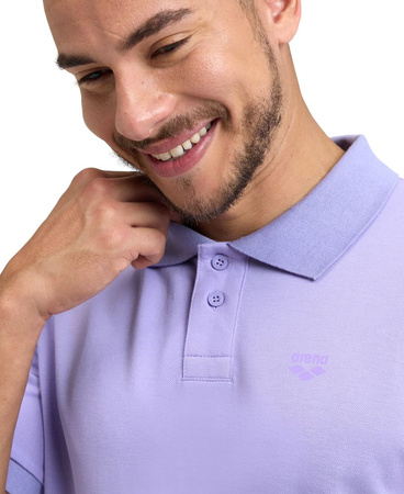 Koszulka polo męska Arena Men's Poloshirt Solid Cotton Piquet Lavanda Dark Lavanda