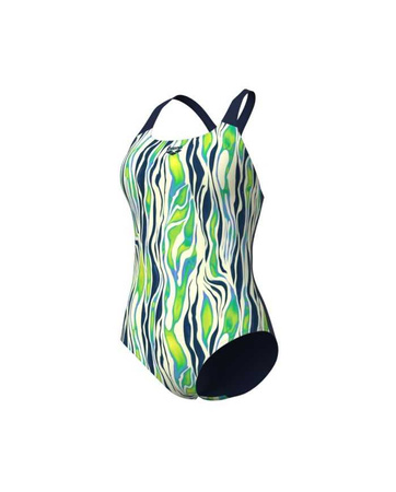 Strój kąpielowy damski Arena Women's Water Bloom Swim Pro Back Black River