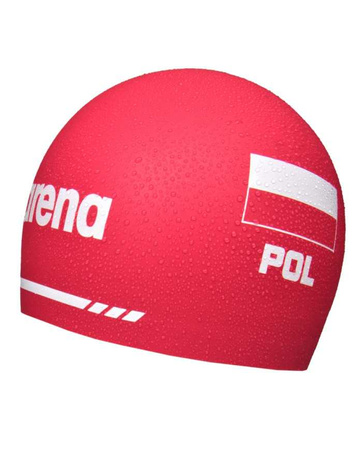 Czepek startowy kadrowy Arena  3D Soft Red Poland