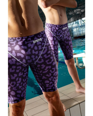 Strój startowy męski Arena Men's Powerskin ST Next Le Jammer Leopard Skin Violet