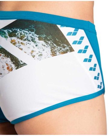 Kąpielówki męskie Arena Men's Planet Swim Low Waist Short Blue Cosmo White Multi