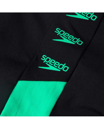 Kąpielówki bokserki męskie Speedo Boom Logo Splice Black Fake Green