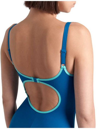 Strój kąpielowy damski Arena Women's Tania Clip Back One Piece Blue Cosmo Water