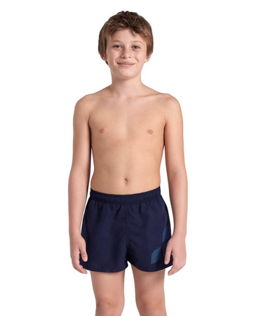 Szorty kąpielówki chłopięce Arena Boy's Beach Short Logo Navy Turquoise
