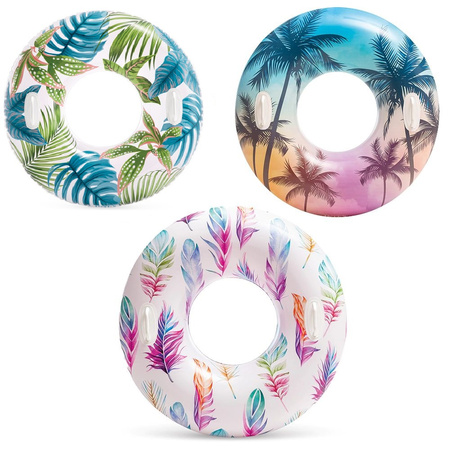 Koło dmuchane do pływania z uchwytami Intex Tropical