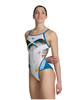 Strój kąpielowy damski Arena Women's Planet Swimsuit Super Fly Back White Multi Blue Cosmo