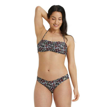 Strój kąpielowy damski Arena Women's Bikini Bandeau Allover Burgundy Multi