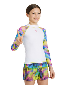 Koszulka na basen plażę pływanie dla dziewczynek Arena Rash Vest Multicolor