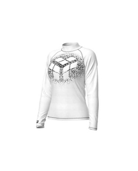 Koszulka do pływanie damska Arena Women's Long Slevee Rash Vest White Black