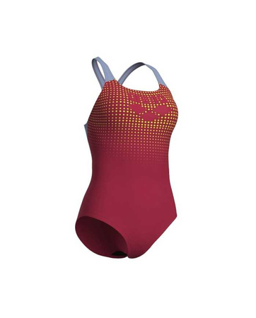 Strój kąpielowy damski Arena Women's Foggy Dots Swim Pro Back Red Onion Seafoam