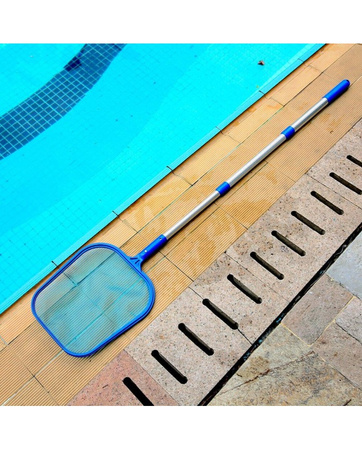 Sitko i kij teleskopowy do czyszczenia basenu