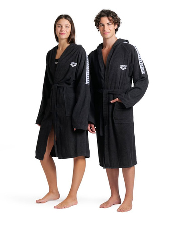 Szlafrok kąpielowy unisex Arena Team Stripe Robe Black White