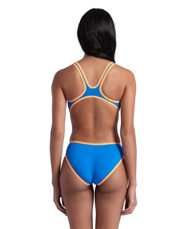 Strój kąpielowy damski Arena Women's One Big Logo One Piece Blue River Fluo Orange