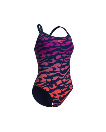 Strój kąpielowy damski Arena Women's Surfs Up Lightdrop Back Navy Multi