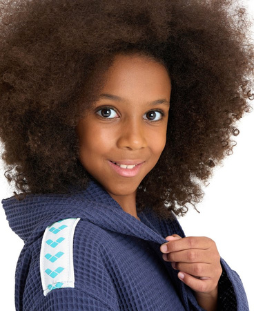 Szlafrok kąpielowy na basen po treningu dla dzieci Arena Wafle Hooded