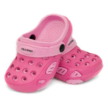Klapki na basen dziecięce Aqua-Speed Junior Croksy Lido Pink