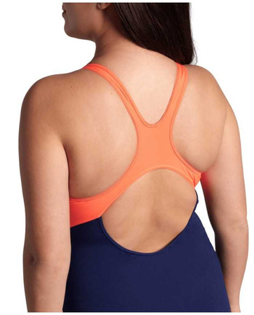 Strój kąpielowy damski Arena Women's Reflecting One Piece Navy Bright Coral