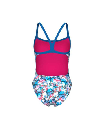 Strój kąpielowy damski Arena Women's Viola Camo Challenge Back Blue River White