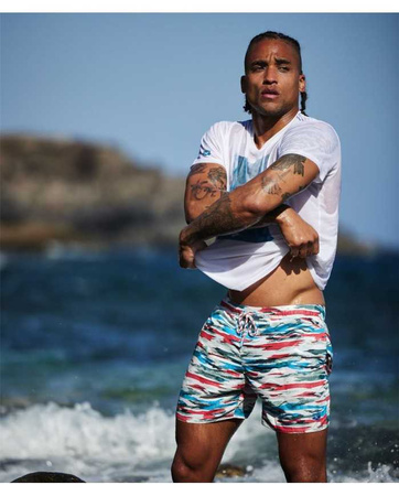 Szorty kąpielowe męskie Arena Men's Beach Boxer White Turquoise