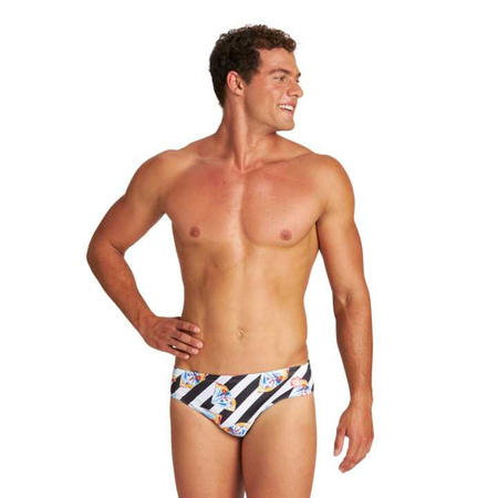 Slipy kąpielowe męskie Arena Men's Crazy Diamonds Brief Black White Multi