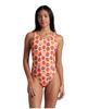 Strój kąpielowy damski Arena Women's Strawberry Swim Tech Back Fluo Red Orange Multi