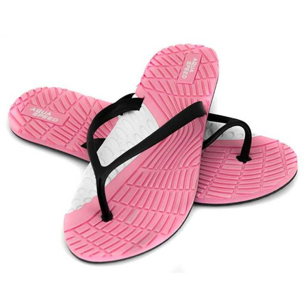 Klapki japonki damskie na basen Aqua-Speed Women Bahama Pink Black White