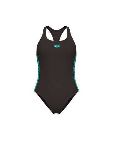 Strój kąpielowy damski Arena Women's Icons Swimsuit Racer Back Solid Sepia Water