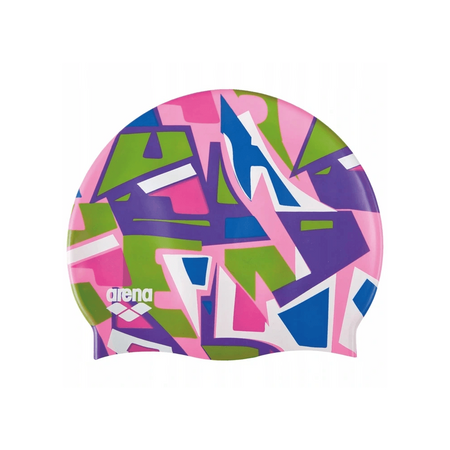 Czepek silikonowy juniorski Arena Print JR Jumble Pink