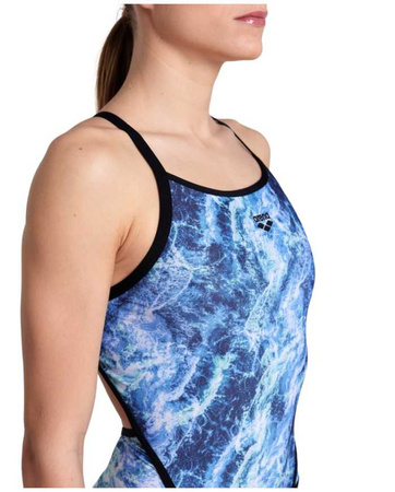 Strój kąpielowy damski Arena Women's Pacific Superfly Back Black Blue