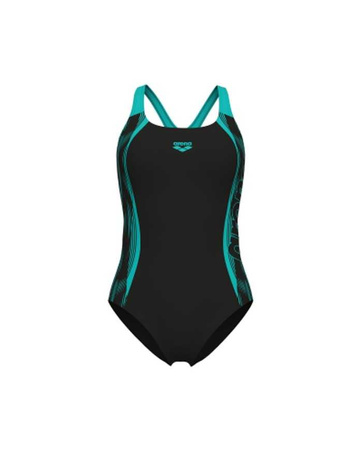 Strój kąpielowy damski Arena Women's Swim Pro Back Graphic Black Water