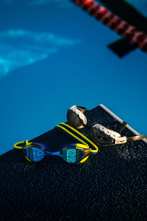 Okulary pływackie dla dzieci Arena Junior Python Mirror Blue Blue Lime